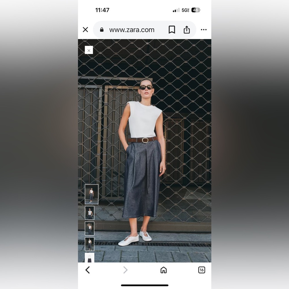 Zara Gray Midi Skirt